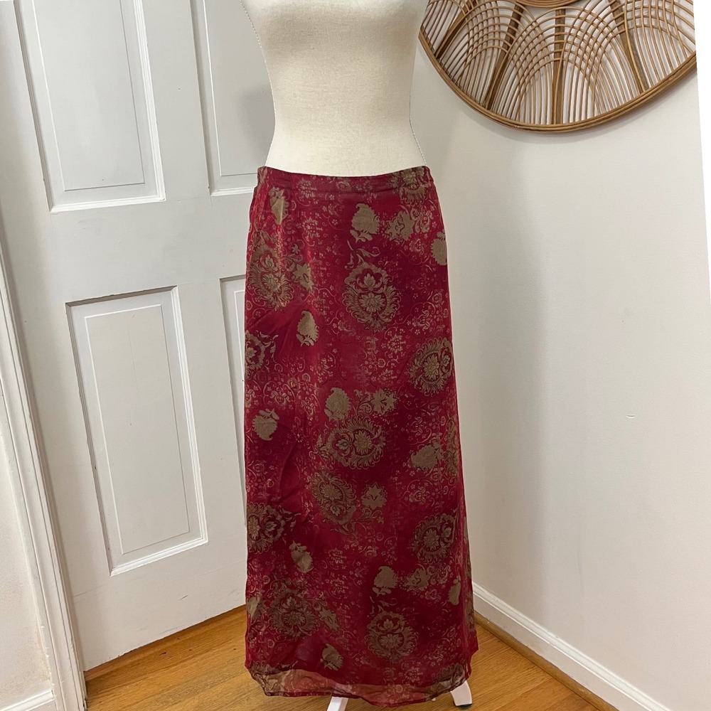 Versailles Dark Romantic Maxi Skirt XL Chiffon Y2K Ethereal Whimsigoth Fall